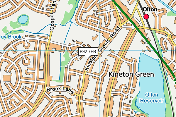 Kineton Green Primary School map (B92 7EB) - OS VectorMap District (Ordnance Survey)