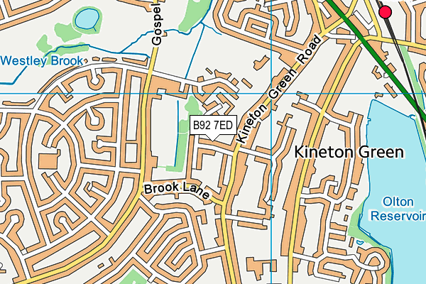 B92 7ED map - OS VectorMap District (Ordnance Survey)