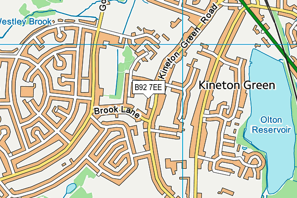 B92 7EE map - OS VectorMap District (Ordnance Survey)