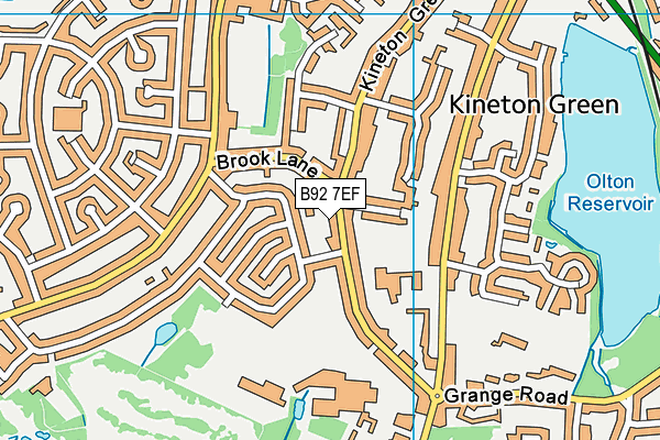 B92 7EF map - OS VectorMap District (Ordnance Survey)