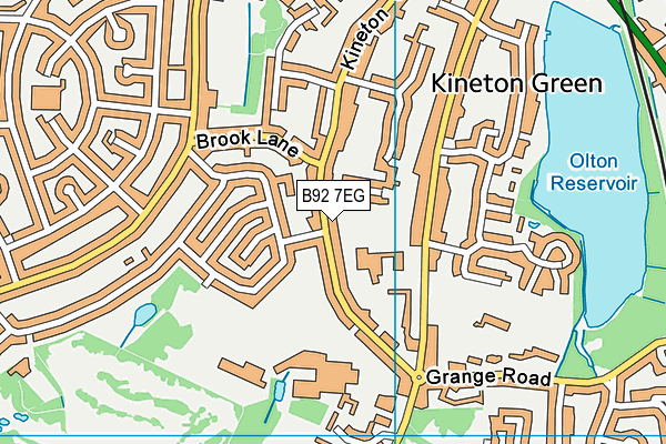 B92 7EG map - OS VectorMap District (Ordnance Survey)
