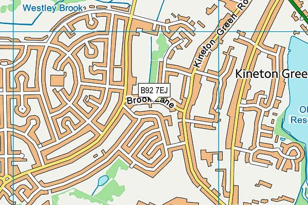 B92 7EJ map - OS VectorMap District (Ordnance Survey)