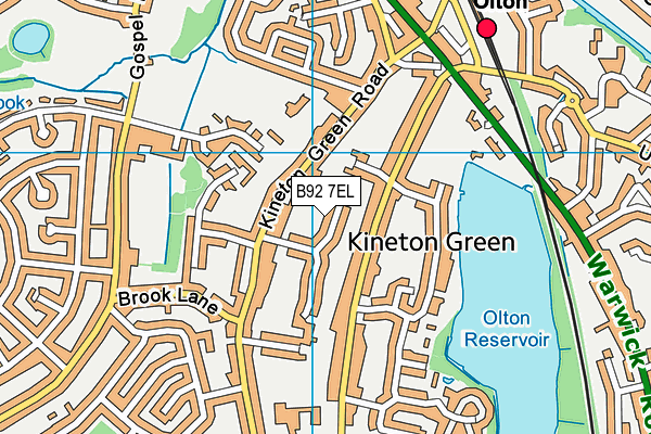 B92 7EL map - OS VectorMap District (Ordnance Survey)