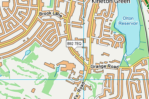 B92 7EQ map - OS VectorMap District (Ordnance Survey)
