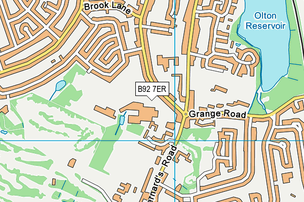 Reynalds Cross School map (B92 7ER) - OS VectorMap District (Ordnance Survey)