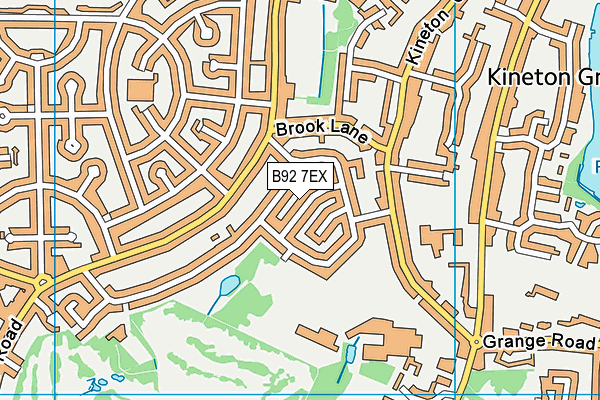 B92 7EX map - OS VectorMap District (Ordnance Survey)