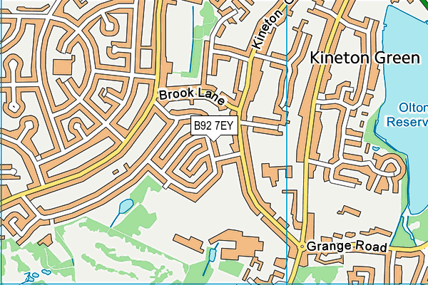 B92 7EY map - OS VectorMap District (Ordnance Survey)
