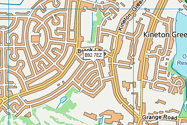 B92 7EZ map - OS VectorMap District (Ordnance Survey)