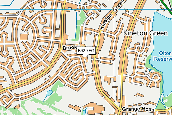 B92 7FG map - OS VectorMap District (Ordnance Survey)