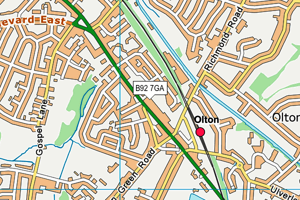 B92 7GA map - OS VectorMap District (Ordnance Survey)