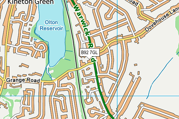 B92 7GL map - OS VectorMap District (Ordnance Survey)