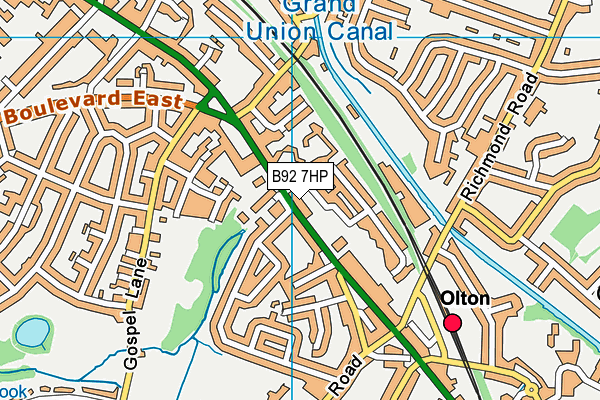 B92 7HP map - OS VectorMap District (Ordnance Survey)