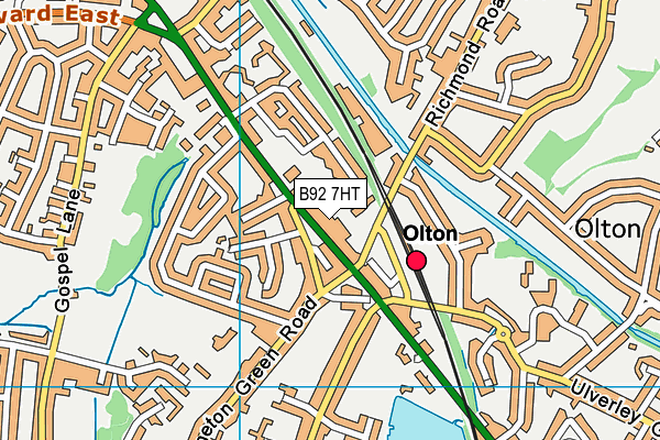 B92 7HT map - OS VectorMap District (Ordnance Survey)