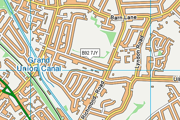B92 7JY map - OS VectorMap District (Ordnance Survey)