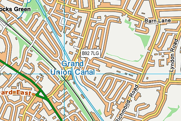 B92 7LG map - OS VectorMap District (Ordnance Survey)