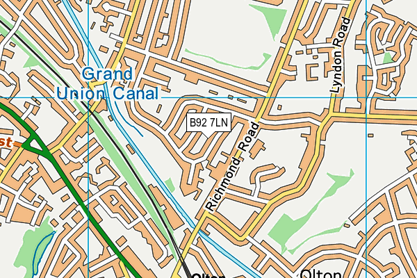 B92 7LN map - OS VectorMap District (Ordnance Survey)