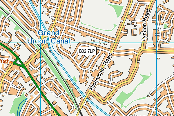 B92 7LP map - OS VectorMap District (Ordnance Survey)