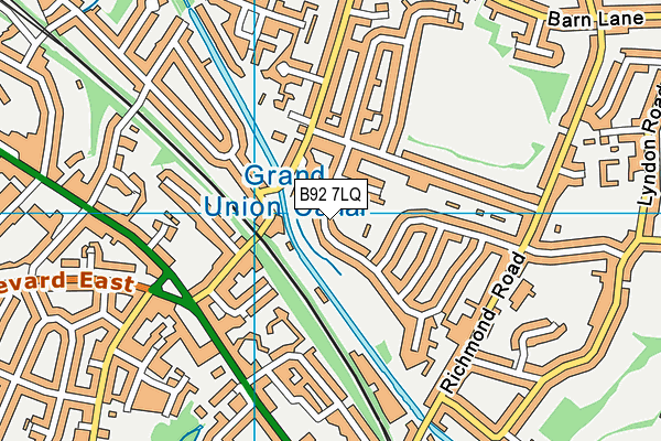 B92 7LQ map - OS VectorMap District (Ordnance Survey)