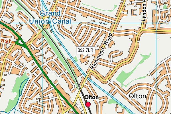 B92 7LR map - OS VectorMap District (Ordnance Survey)