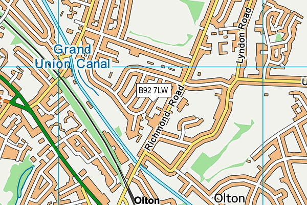 B92 7LW map - OS VectorMap District (Ordnance Survey)