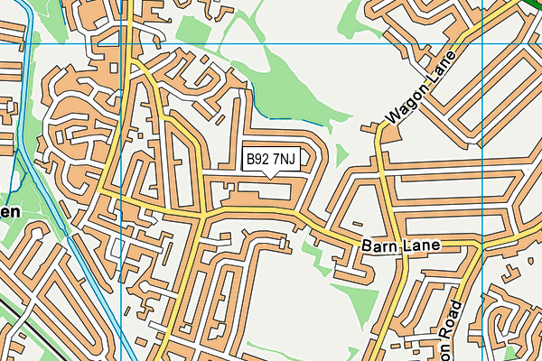 B92 7NJ map - OS VectorMap District (Ordnance Survey)