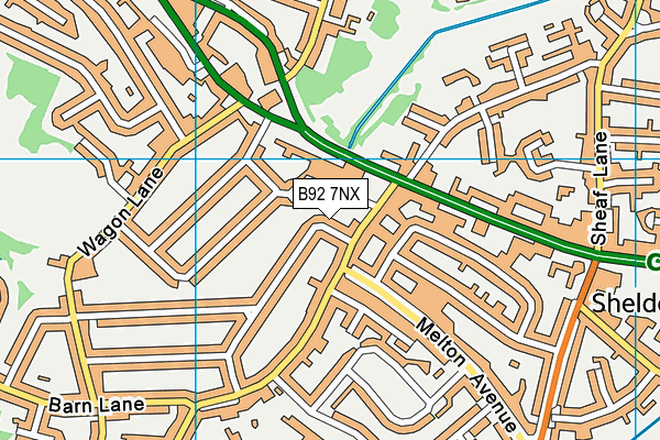 B92 7NX map - OS VectorMap District (Ordnance Survey)