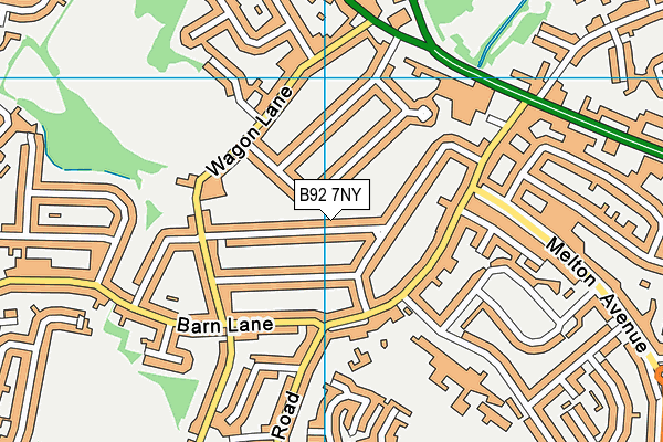 B92 7NY map - OS VectorMap District (Ordnance Survey)