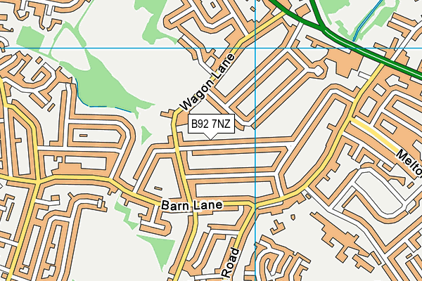 B92 7NZ map - OS VectorMap District (Ordnance Survey)