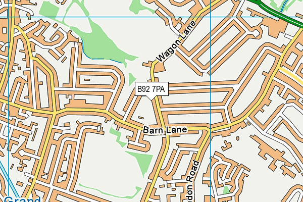 B92 7PA map - OS VectorMap District (Ordnance Survey)