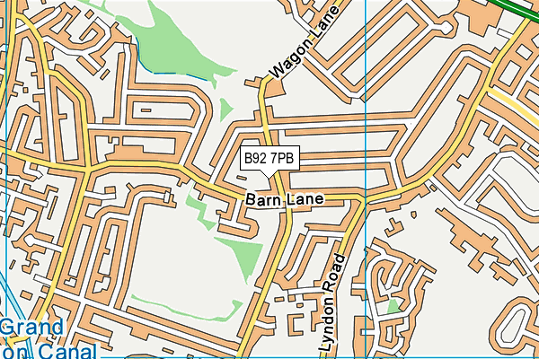 B92 7PB map - OS VectorMap District (Ordnance Survey)