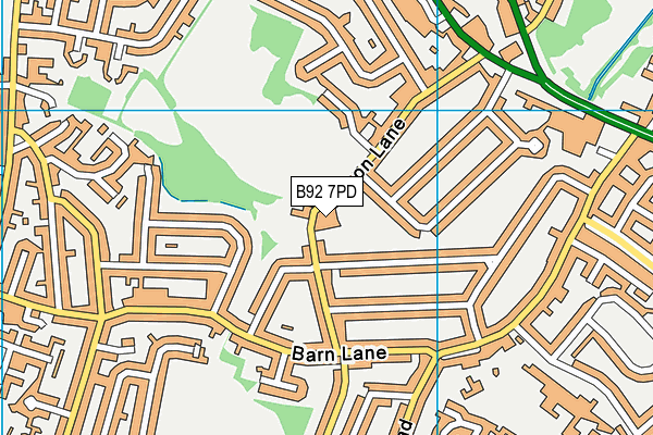B92 7PD map - OS VectorMap District (Ordnance Survey)