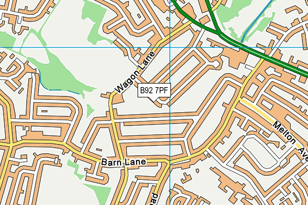 B92 7PF map - OS VectorMap District (Ordnance Survey)