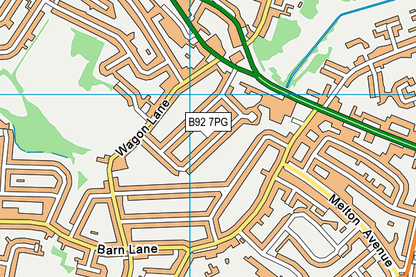 B92 7PG map - OS VectorMap District (Ordnance Survey)