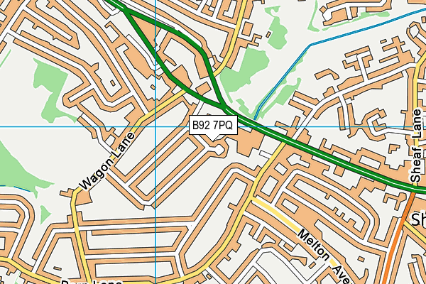 B92 7PQ map - OS VectorMap District (Ordnance Survey)