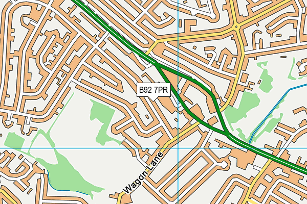 B92 7PR map - OS VectorMap District (Ordnance Survey)