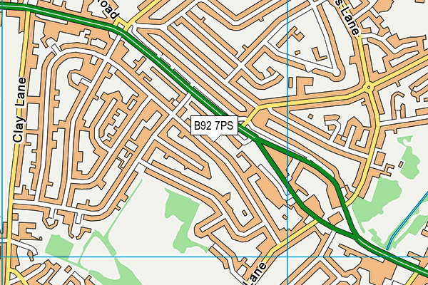 B92 7PS map - OS VectorMap District (Ordnance Survey)