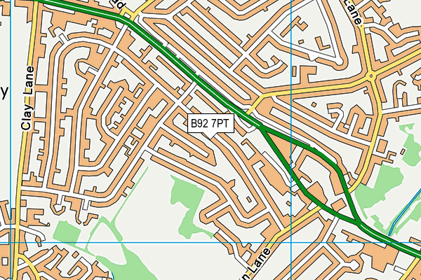 B92 7PT map - OS VectorMap District (Ordnance Survey)