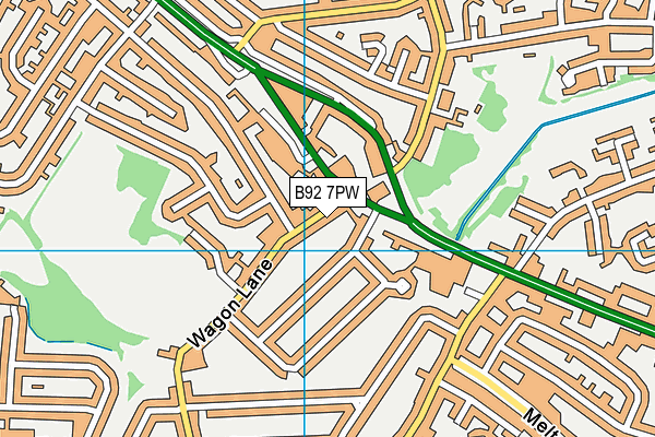 B92 7PW map - OS VectorMap District (Ordnance Survey)