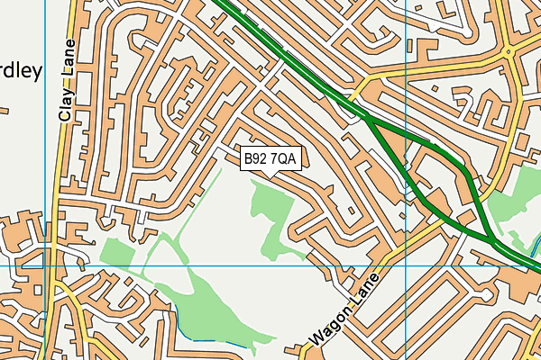 B92 7QA map - OS VectorMap District (Ordnance Survey)