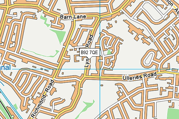B92 7QE map - OS VectorMap District (Ordnance Survey)