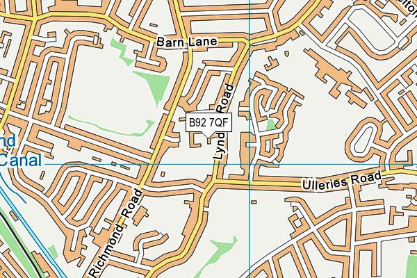 B92 7QF map - OS VectorMap District (Ordnance Survey)
