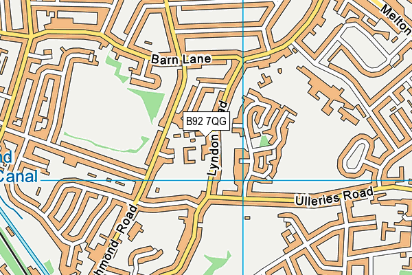 B92 7QG map - OS VectorMap District (Ordnance Survey)
