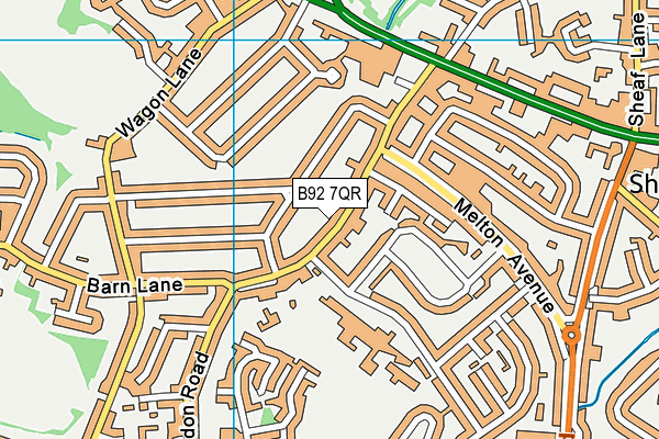 B92 7QR map - OS VectorMap District (Ordnance Survey)