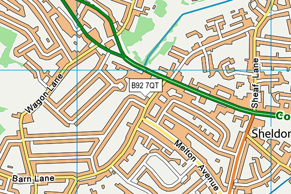 B92 7QT map - OS VectorMap District (Ordnance Survey)