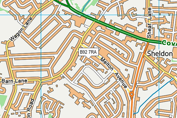B92 7RA map - OS VectorMap District (Ordnance Survey)