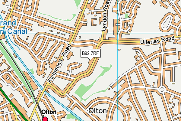 B92 7RF map - OS VectorMap District (Ordnance Survey)