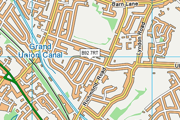 B92 7RT map - OS VectorMap District (Ordnance Survey)