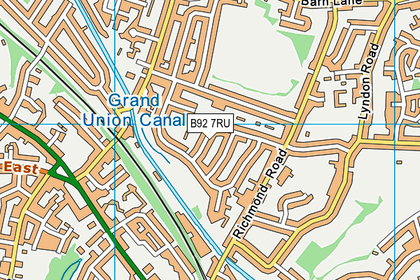 B92 7RU map - OS VectorMap District (Ordnance Survey)