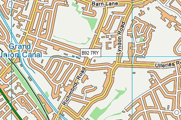 B92 7RY map - OS VectorMap District (Ordnance Survey)