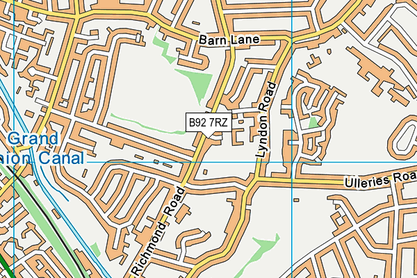 B92 7RZ map - OS VectorMap District (Ordnance Survey)